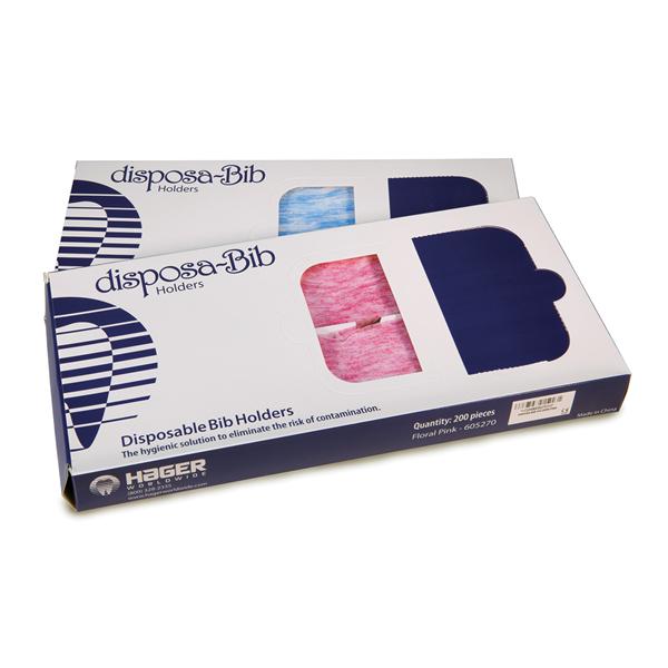 Bib Holder Disposa-Bib Floral Pink 200/Bx